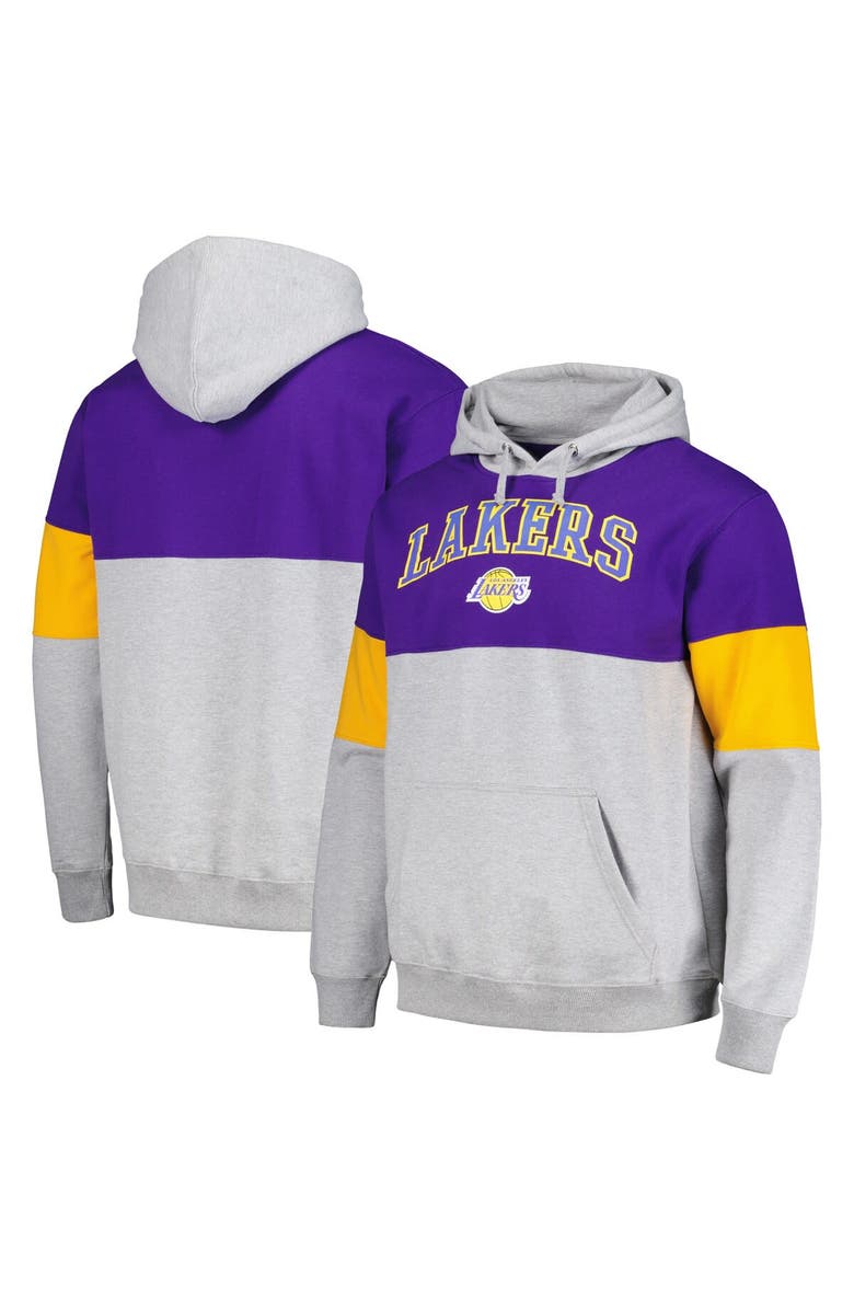 FANATICS Men's Fanatics Branded Purple Los Angeles Lakers Contrast Pieced Pullover Hoodie, Main, color, 