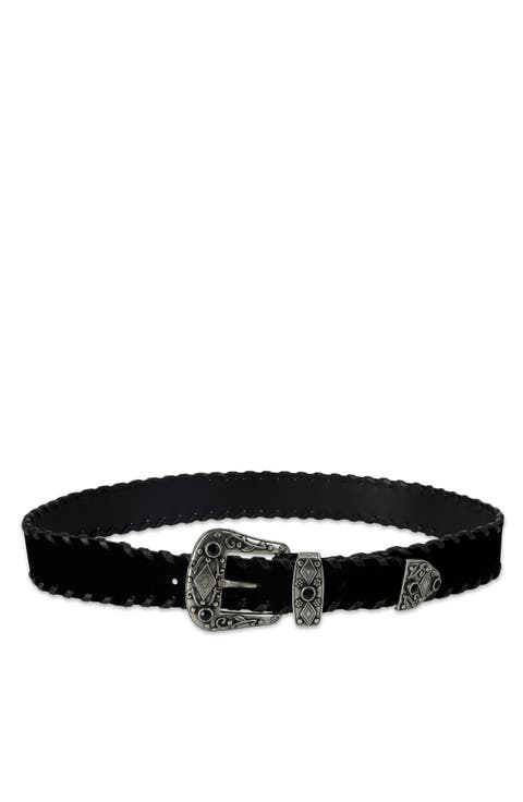 Black Stone Studded Belt