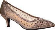 LADY COUTURE Rhinestone Kitten Heel Pump