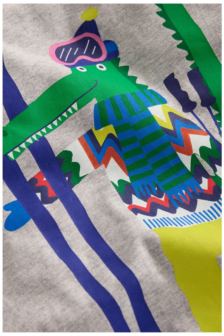 Kids' Crocodile Graphic T-Shirt, Alternate, color, GREY MARL SKIING CROC