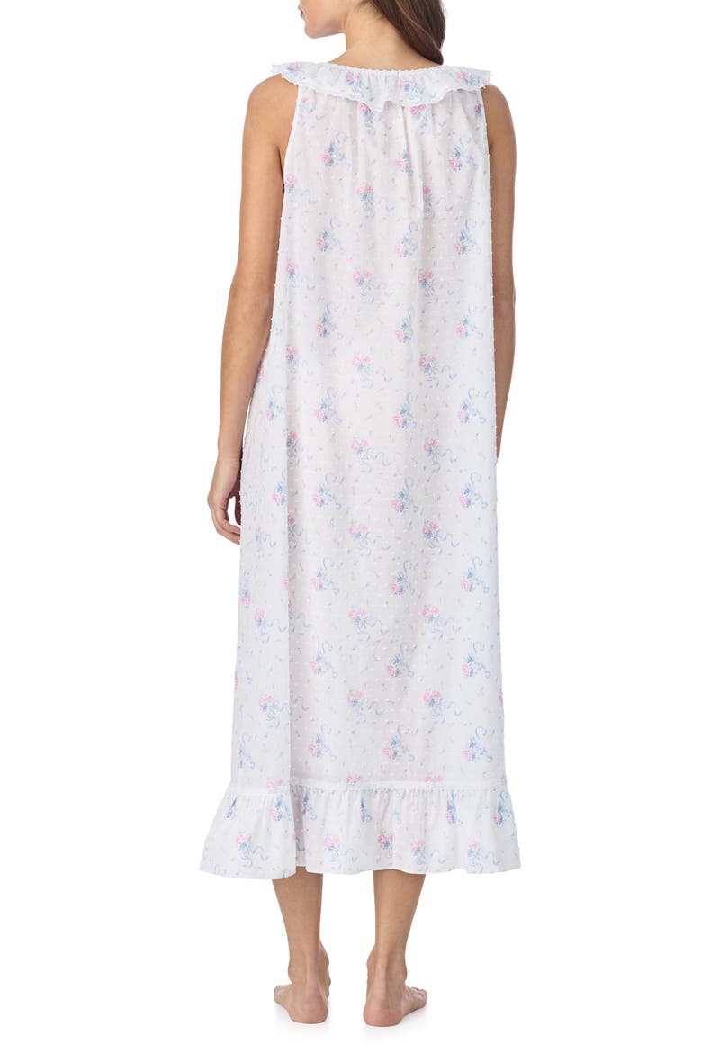 Sleeveless Swiss Dot Cotton Ballet Nightgown, Alternate, color, WHITE BOUQUET