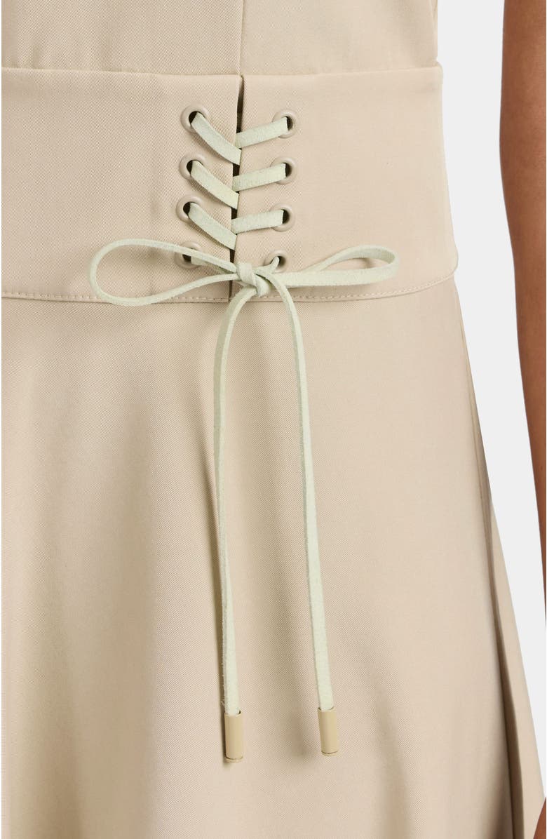 Santorelli Octavia Short Sleeve Dress with Leather Lacing Detail, Alternate, color, Sandstone