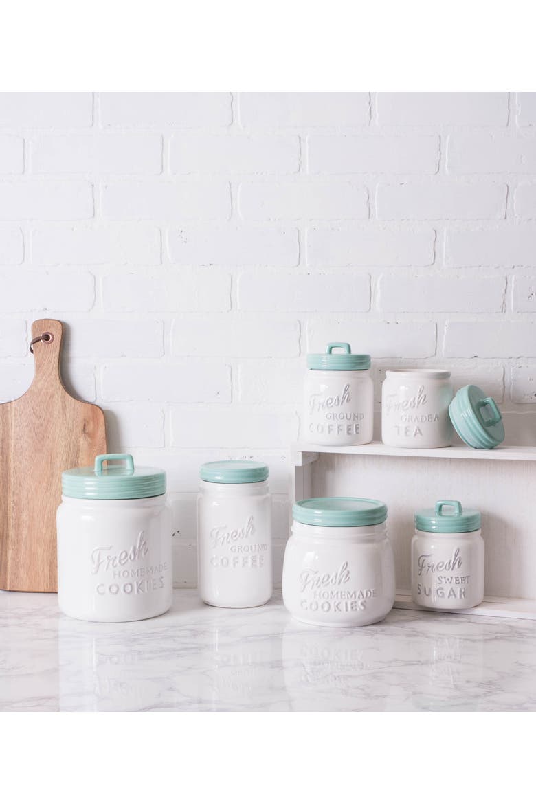 Aqua Ceramic Cookie Jar, Alternate, color, Aqua