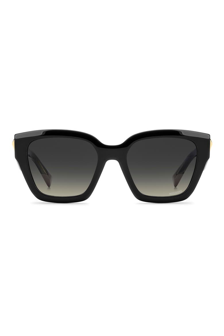 53mm Gradient Square Sunglasses, Main, color, BLACK/ GREY BROWN