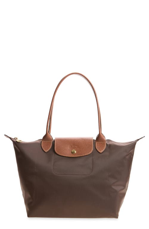 Longchamp Medium Le Pliage Nylon Shoulder Tote In Brown