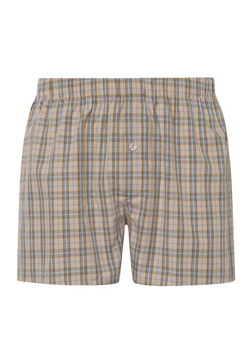 Hanro Fancy Woven Boxer In Amber Check