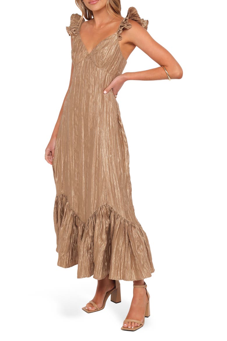 Romola Midi Dress, Alternate, color, BRONZE