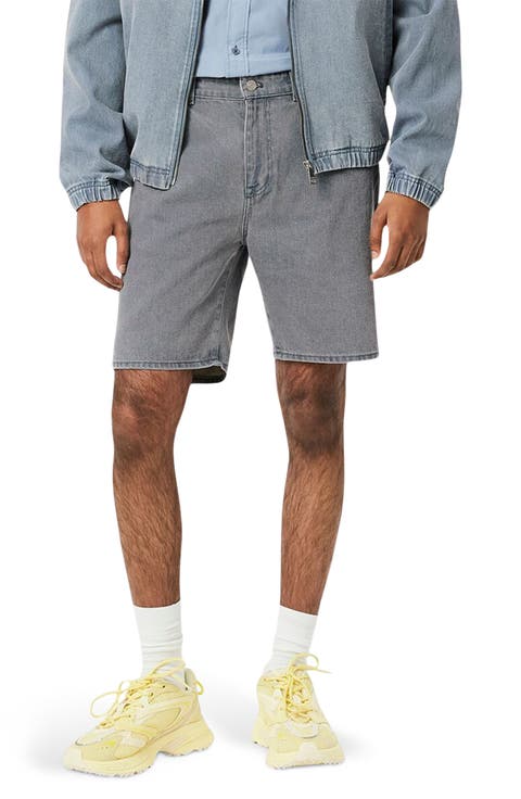 Straight Leg Denim Shorts (Washed Calcaire)