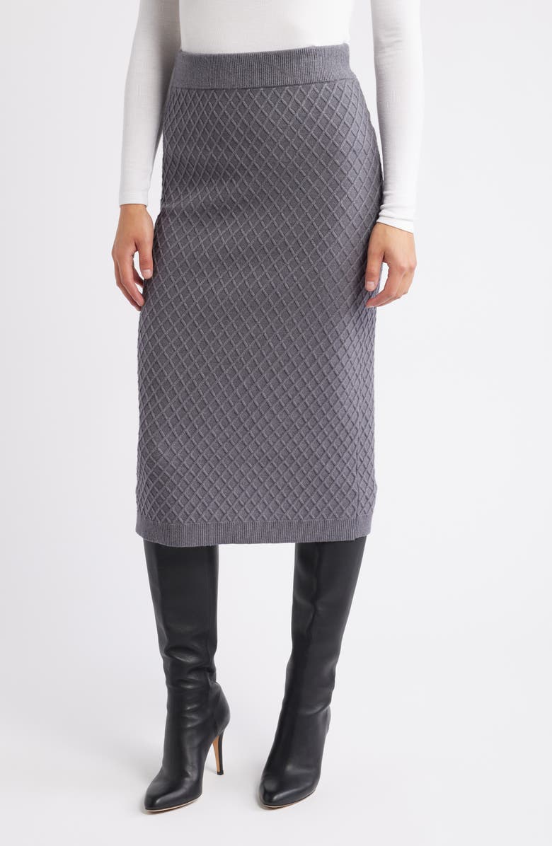 Anne Klein Diamond Stitch Pencil Skirt, Main, color, 