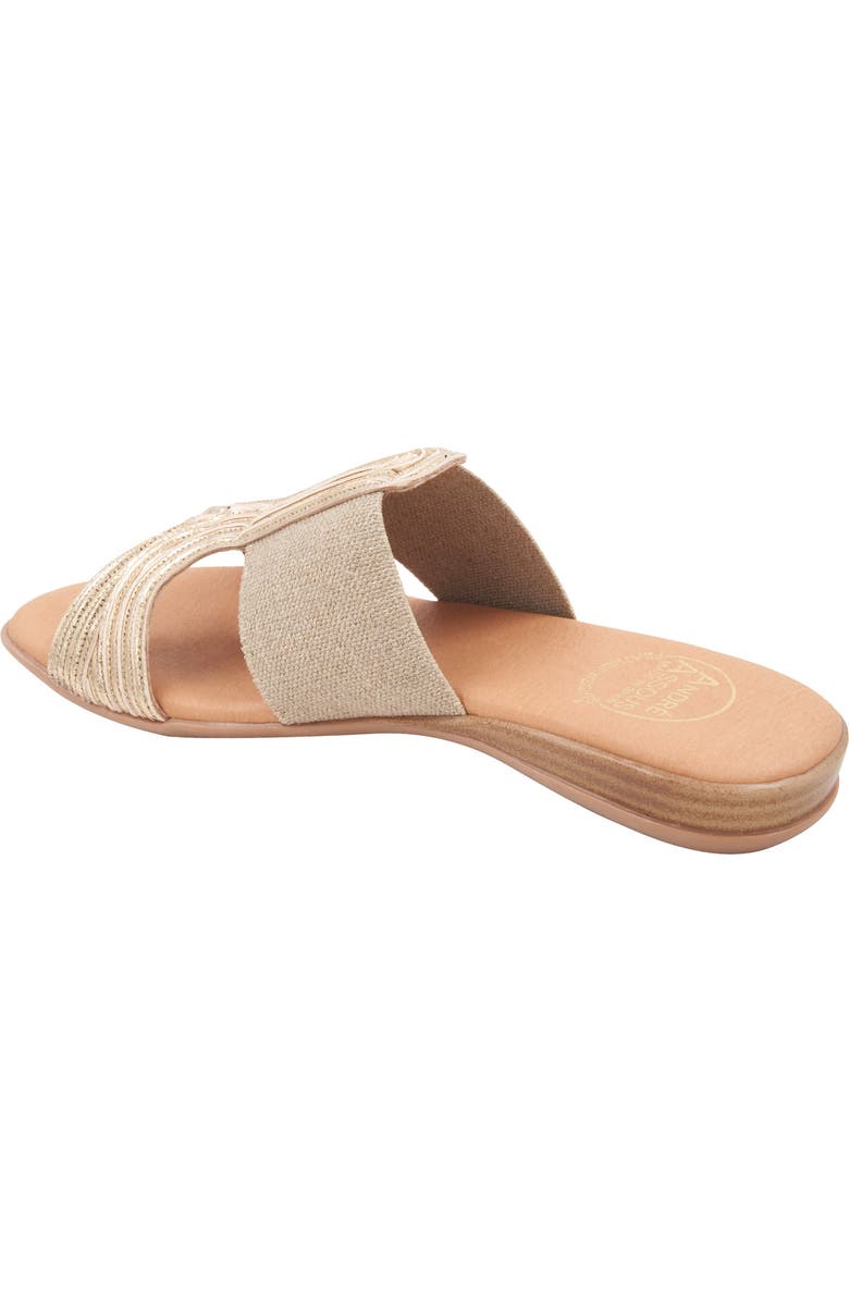 André Assous Noor Raffia Slide Sandal, Alternate, color, Beige/ Platino