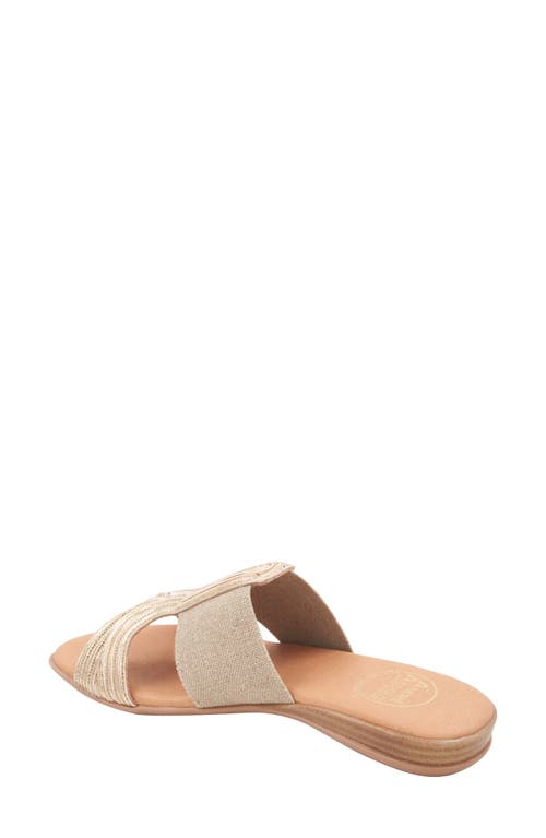 Andre Assous André Assous Noor Raffia Slide Sandal In Beige/platino