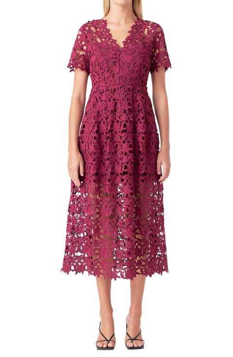 Allover Lace Midi Dress