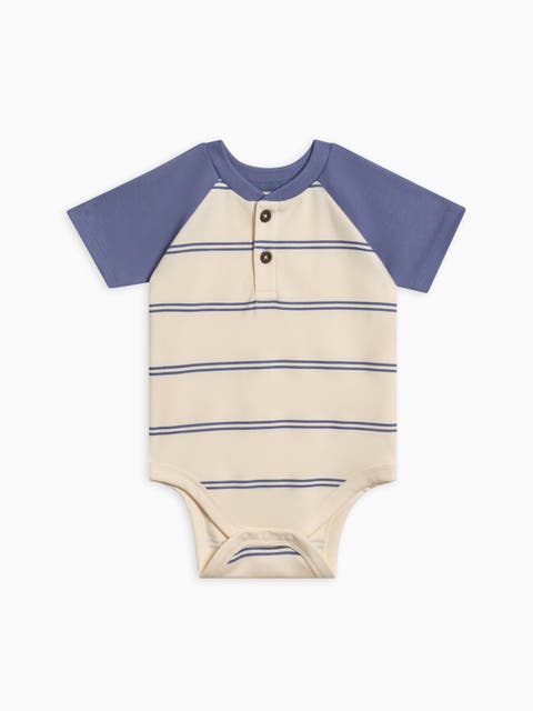 Organic Cotton Sosa Raglan Henley Bodysuit (Baby)