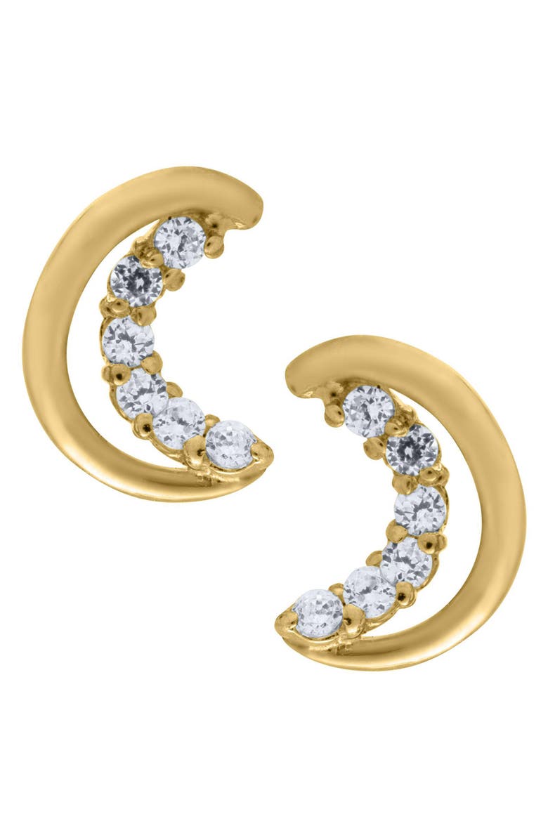 Mignonette 14k Gold Half Moon Earrings, Main, color, Gold