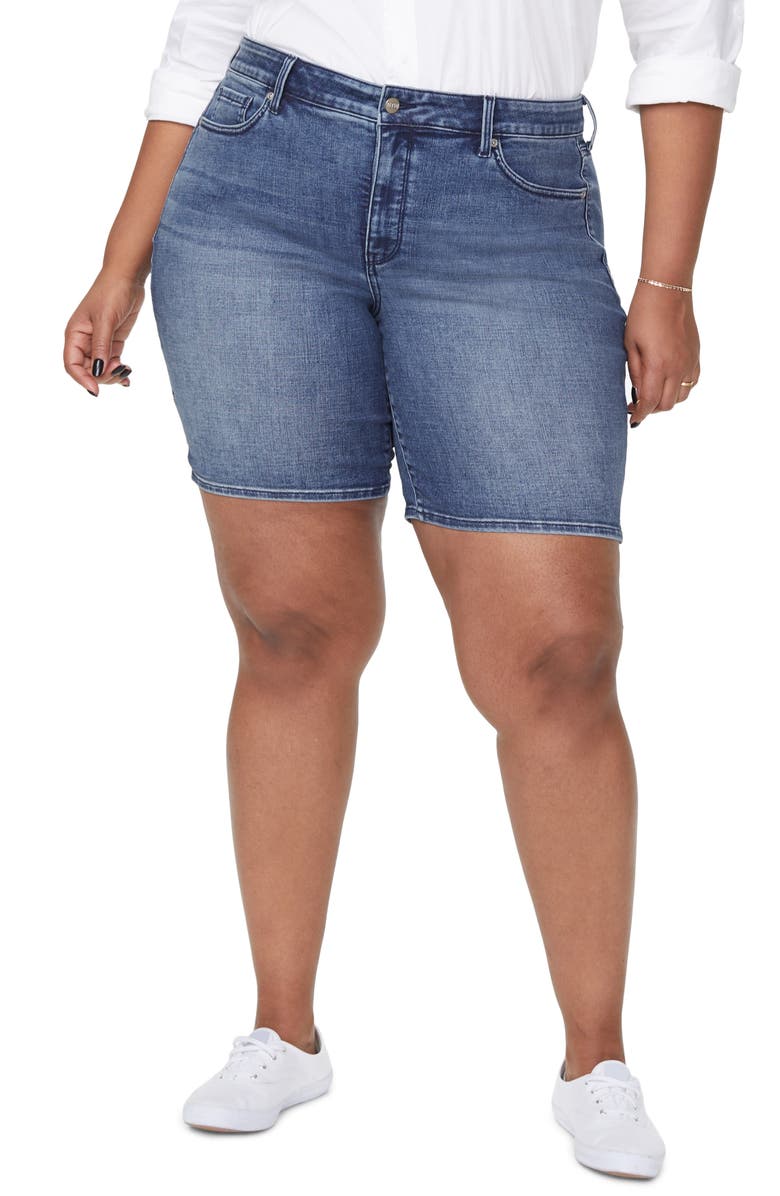 NYDJ Ella Side Slit Denim Shorts, Main, color, 