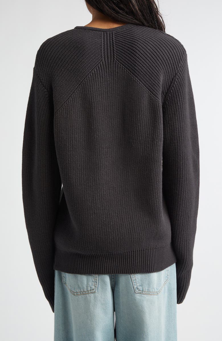 EMILY DAWN LONG Ribcage Cotton Crewneck Sweater, Alternate, color, Diesel