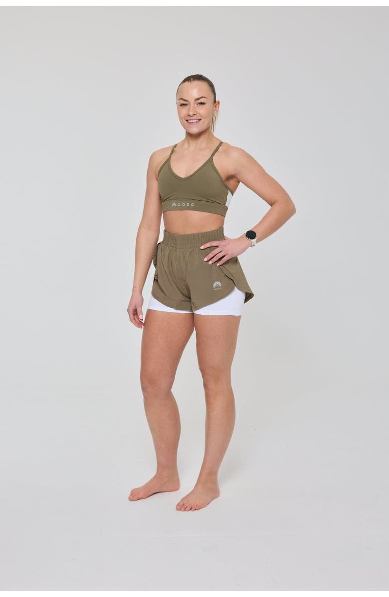 OOSC Elite 2 in 1 Running Shorts - Khaki, Alternate, color, Khaki