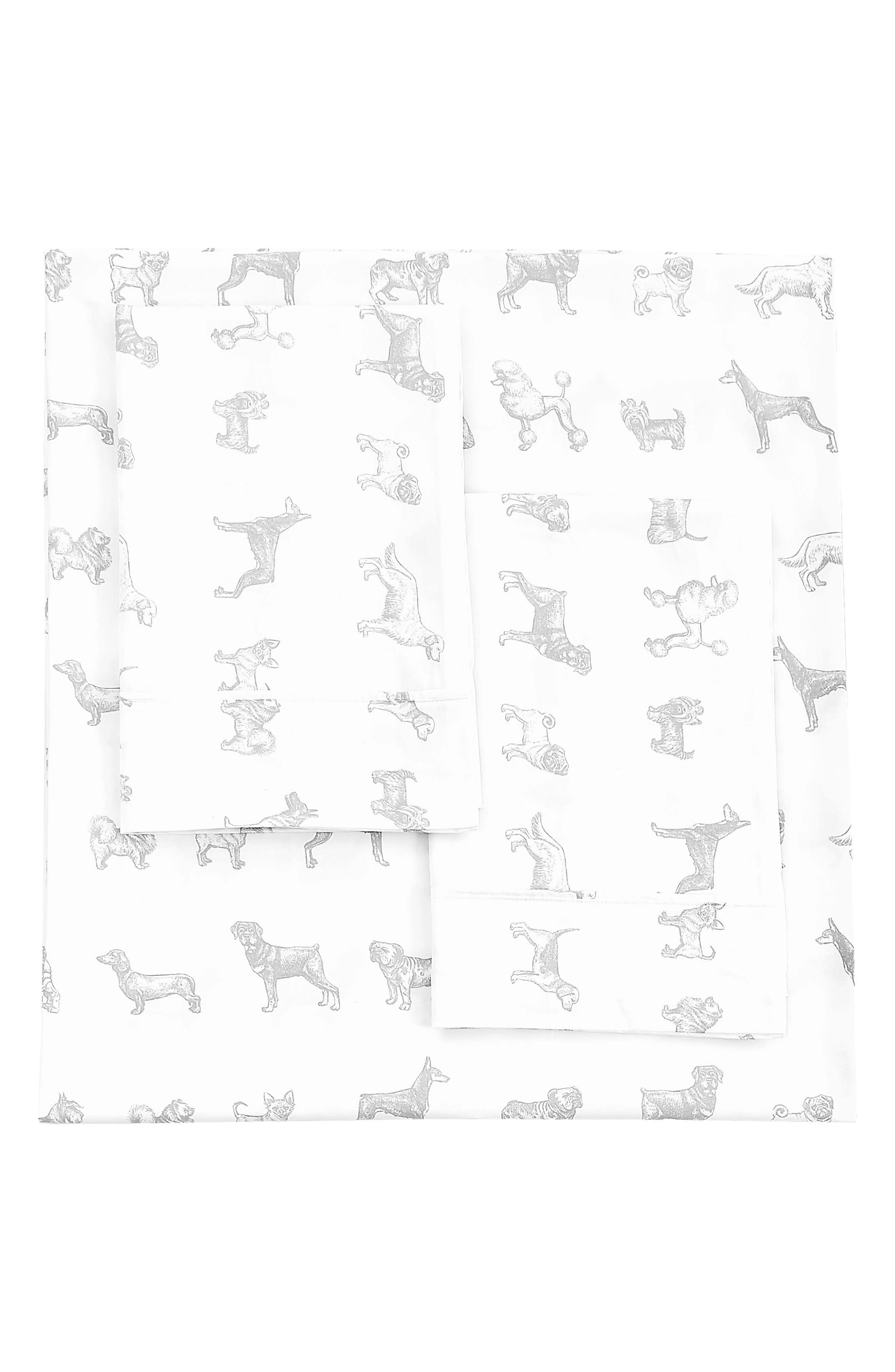MELANGE HOME Dog 400 Thread Count Cotton Sheet Set