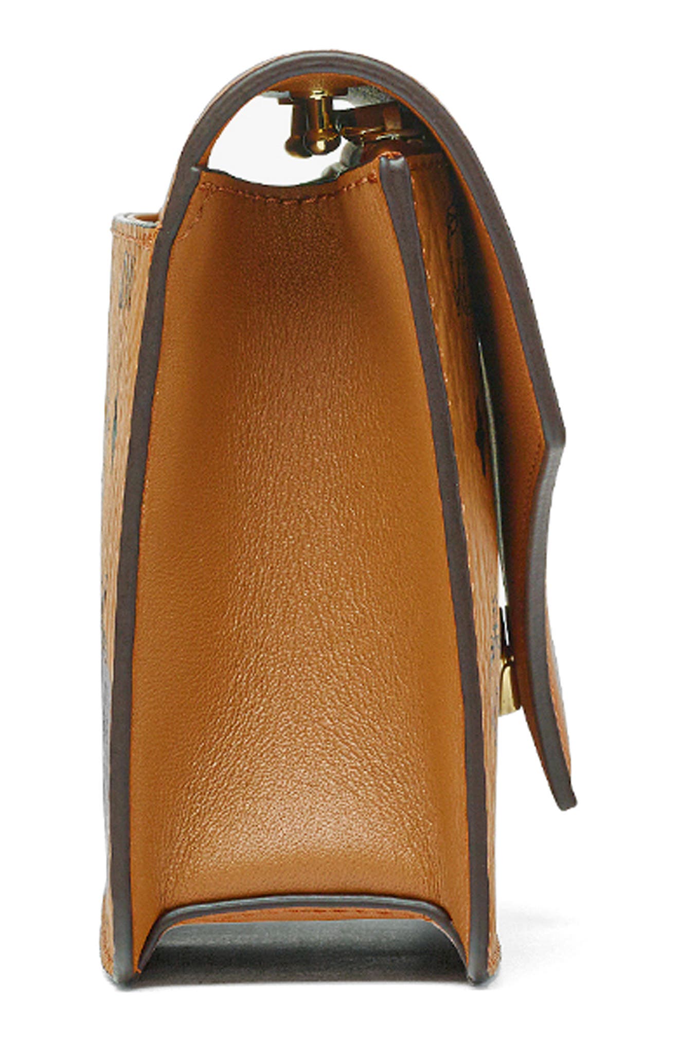 Diamond Shoulder Bag in Visetos Leather Mix, Alternate, color, COGNAC