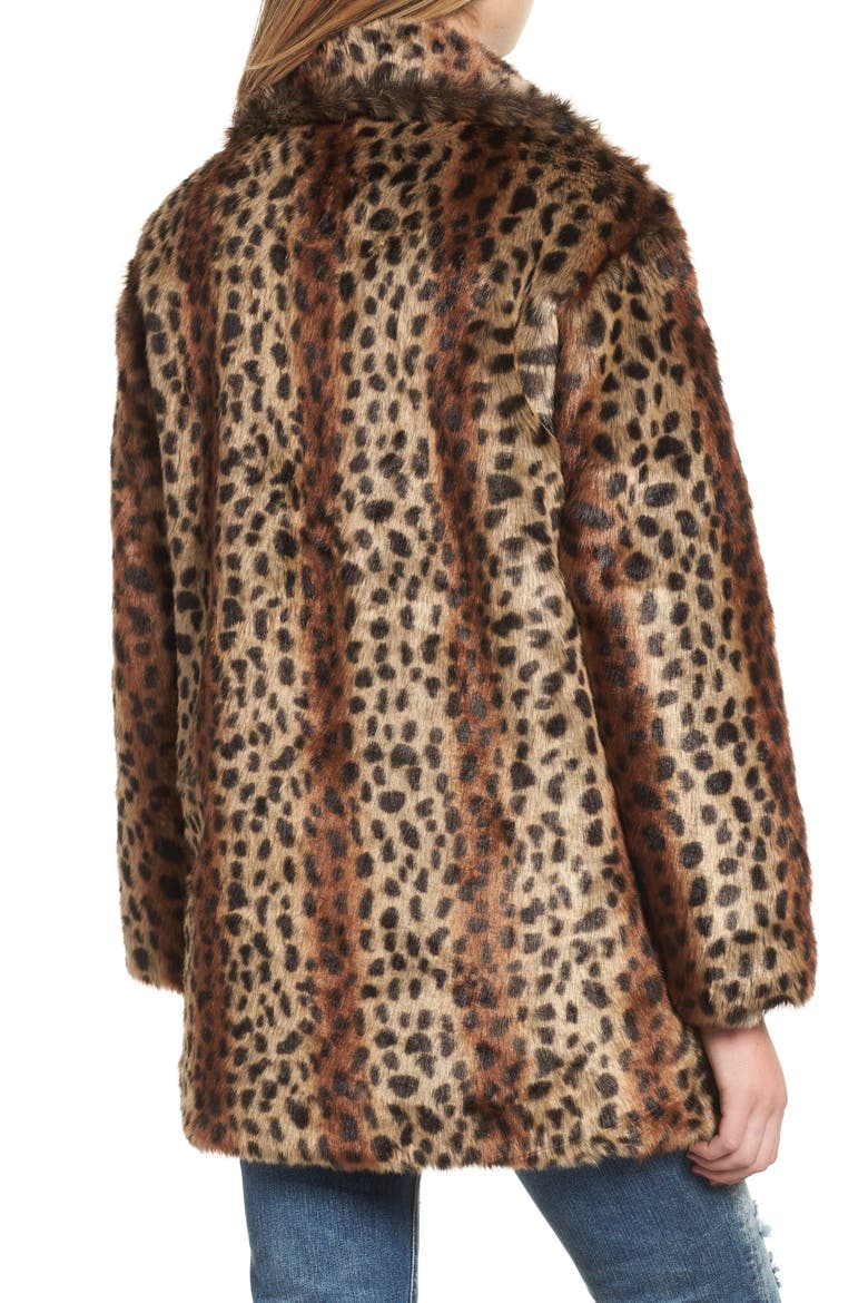 Mika Leopard Faux Fur Jacket, Alternate, color, LEOPARD