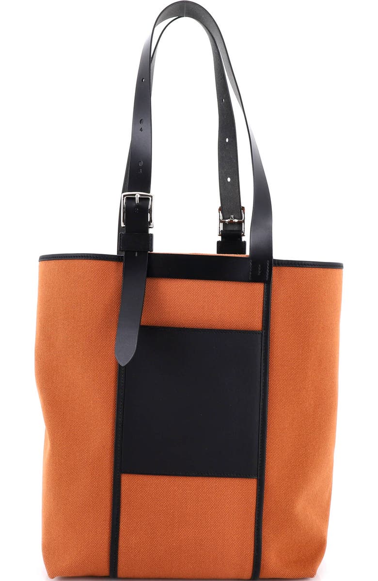 Pre-Owned Hermes Etriviere Pocket Tote Toile and Leather 27, Main, color, Cuivre