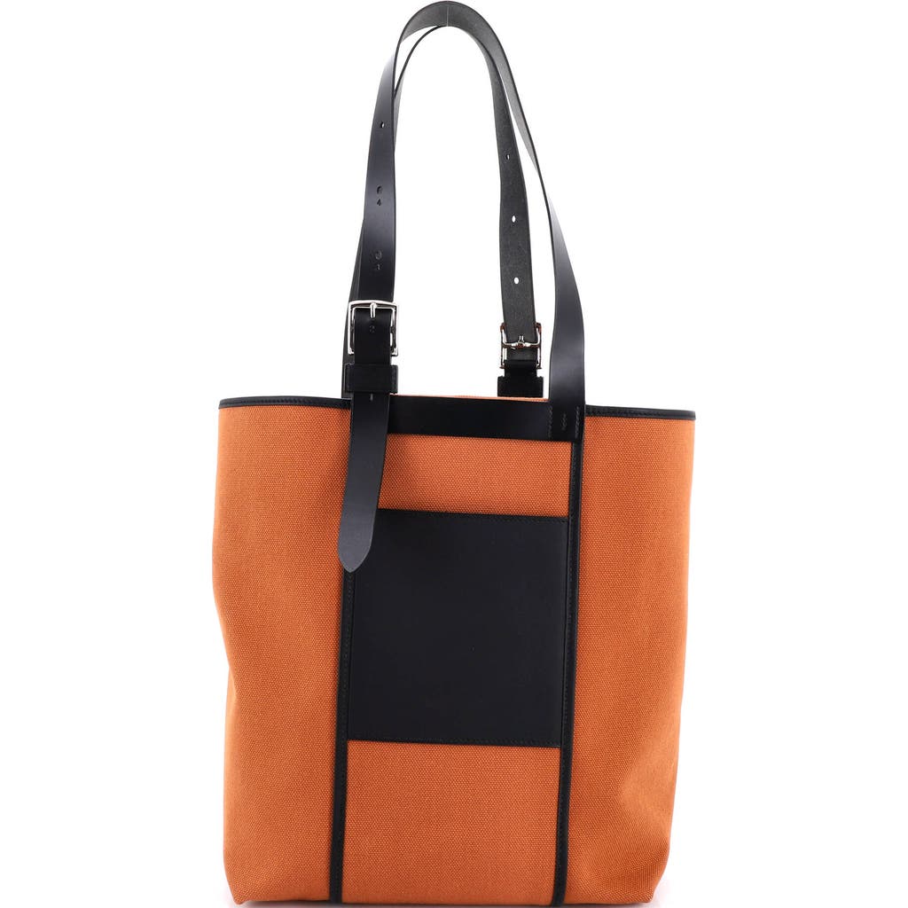 Pre-owned Hermes Hermes Etriviere Pocket Tote Toile And Leather 27 In Multi