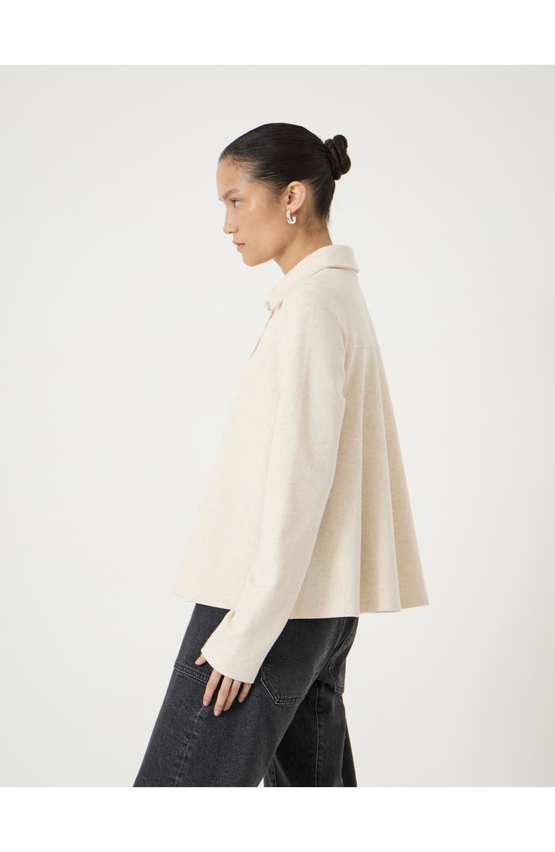 Hush Noa Button A-Line Polo Top, Alternate, color, Oatmeal Marl