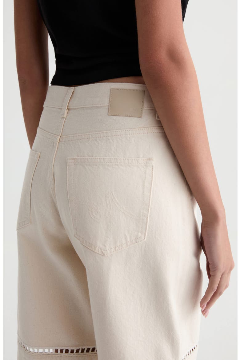 Thalia Ladder Stitch Detail Denim Shorts, Alternate, color, FRESH AIR