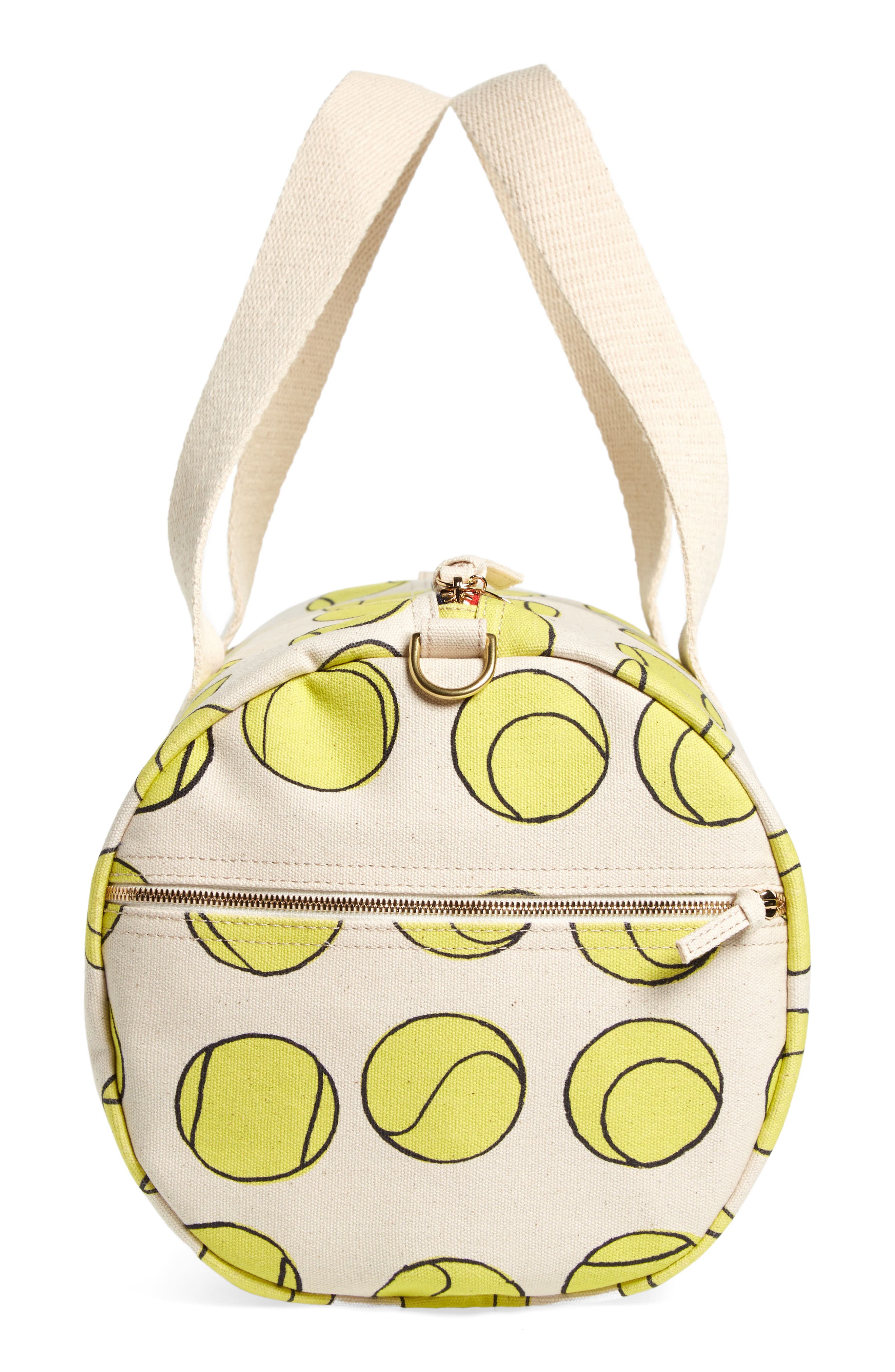 Clare V. Tennis Balls Canvas Duffle Bag, Alternate, color, 