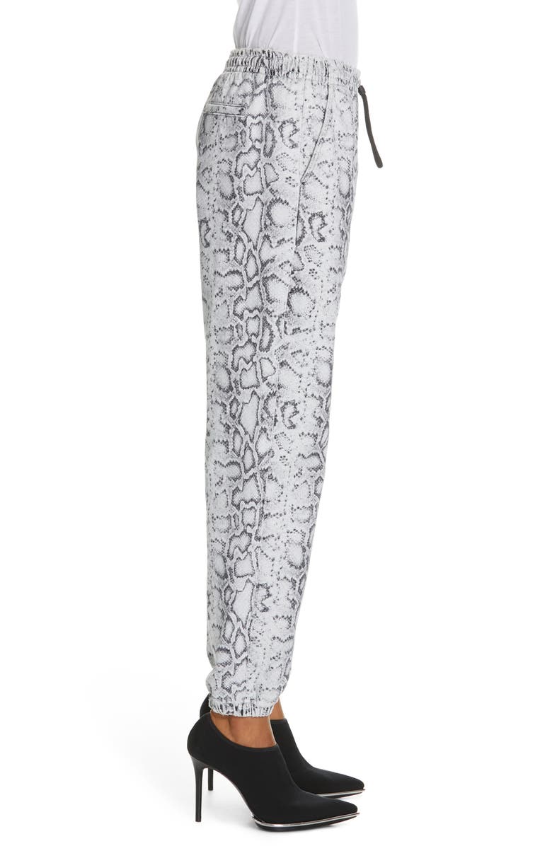 alexanderwang.t Denim x Alexander Wang Snake Print Denim Joggers, Alternate, color, 