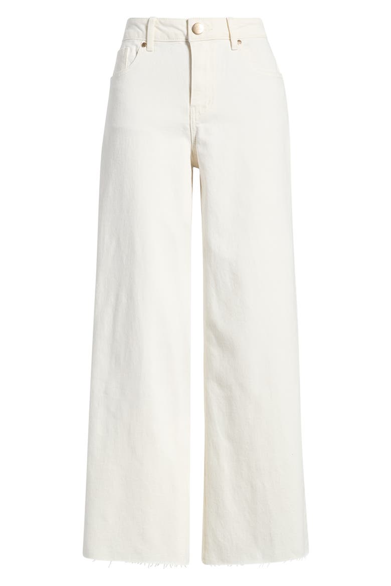 Raw Hem Wide Leg Jeans, Main, color, EGGSHELL