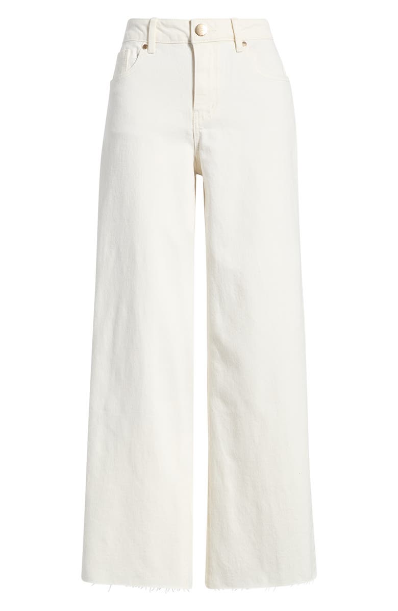 1822 Denim Raw Hem Wide Leg Jeans, Main, color, Eggshell