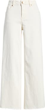 1822 Denim Raw Hem Wide Leg Jeans