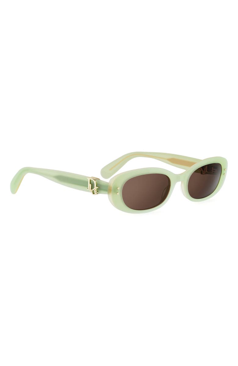 DIOR Oblique B1I 52mm Oval Sunglasses, Alternate, color, Light Green/ Other / Brown