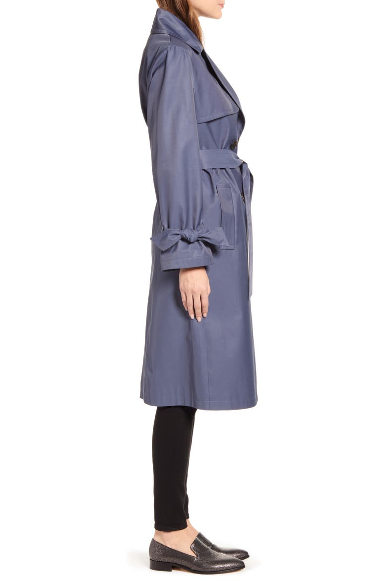 Double Breasted Trench Coat, Alternate, color, BLUE