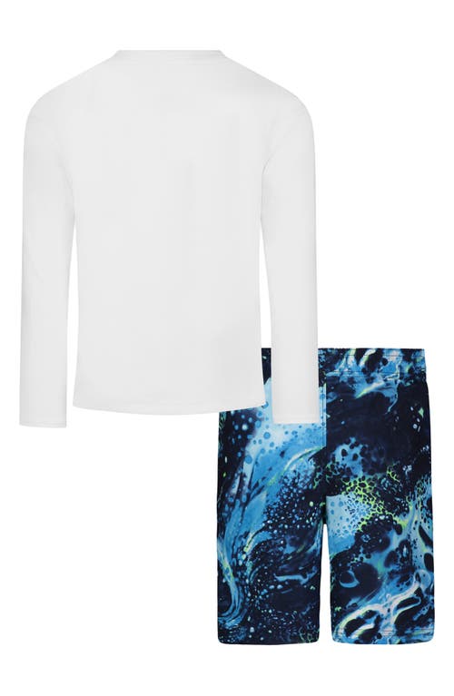 Under Armour Kids' Biomolecular Sun Protection Tee & Swim Trunks Set In White