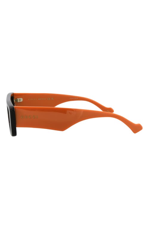 Gucci 54mm Rectangle Sunglasses In Havana Orange Brown