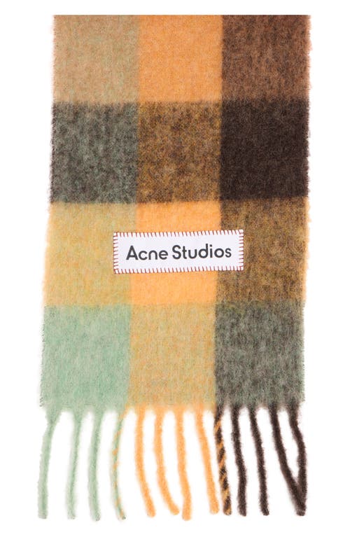 Acne Studios Women Multicolor Scarf With Check Motif And Logo Patch In Alpaca And Wool Blend Woman