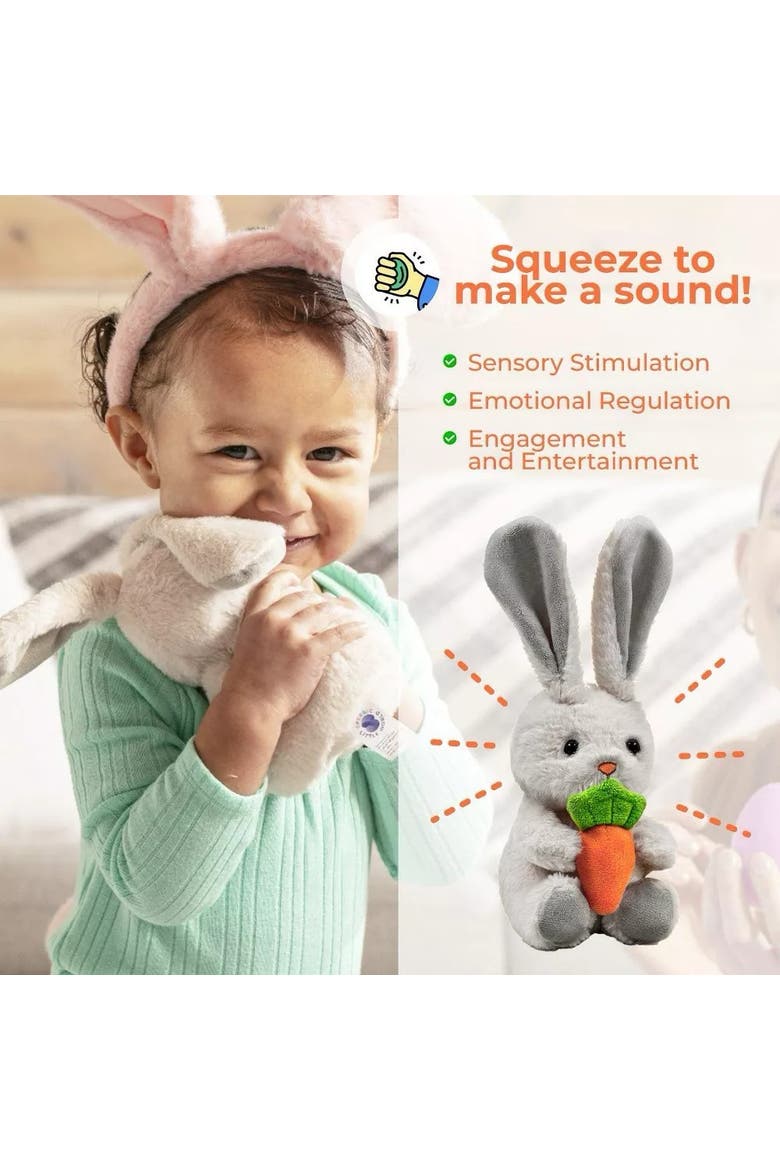Easter Plush Baby Bunny with Carrot, Alternate, color, Multicolor