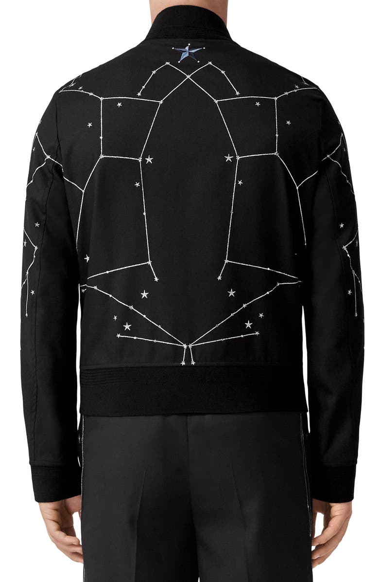 Burberry Linton Crystals Embroidered Bomber Jacket, Alternate, color, 