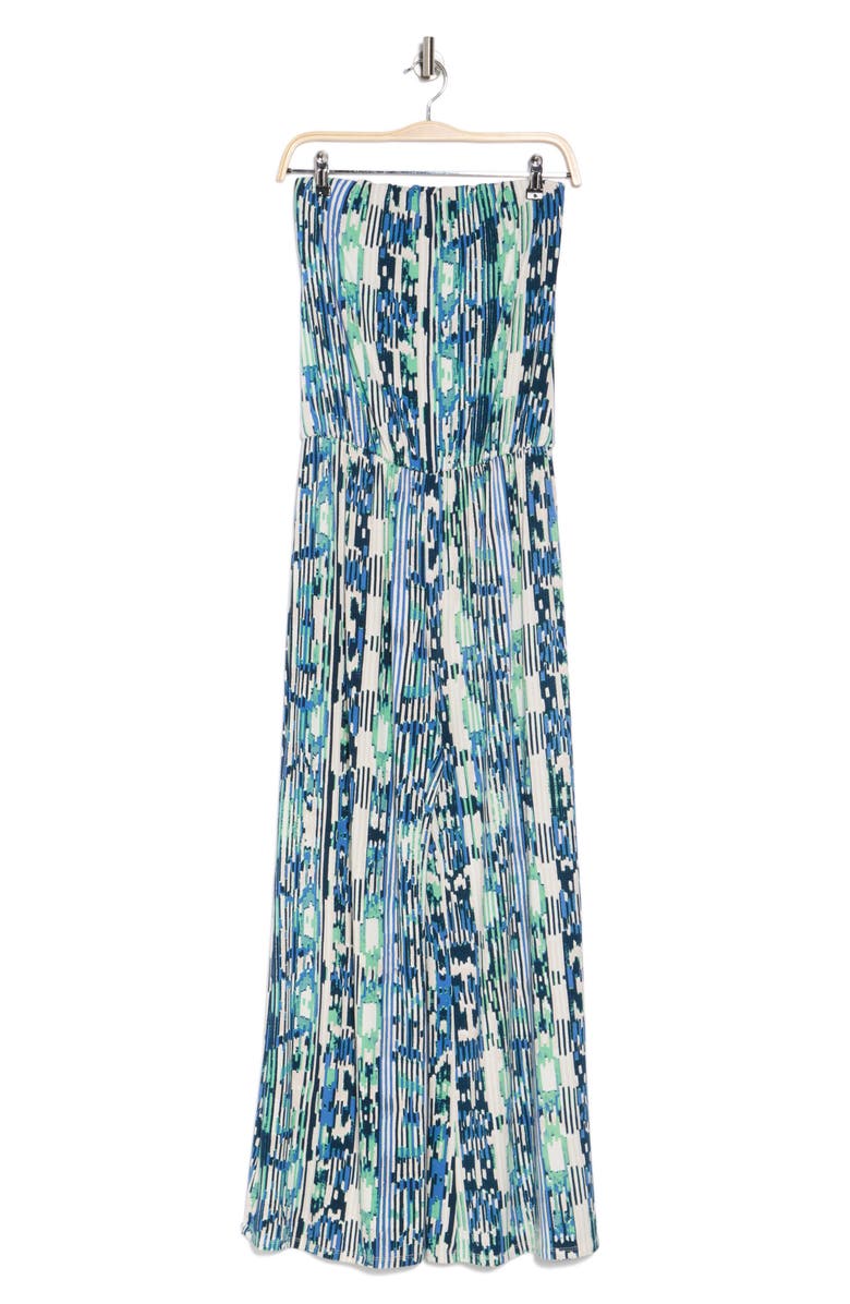 Tart Val Strapless Wide Leg Jumpsuit, Alternate, color, Ocean Ikat
