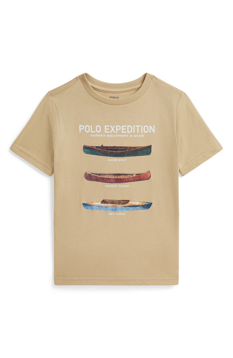 Polo Ralph Lauren Kids' Cotton Jersey Graphic T-Shirt, Main, color, Tallow Cream