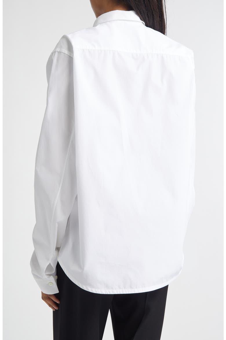 Cotton Button-Up Shirt, Alternate, color, WHITE POPELINE