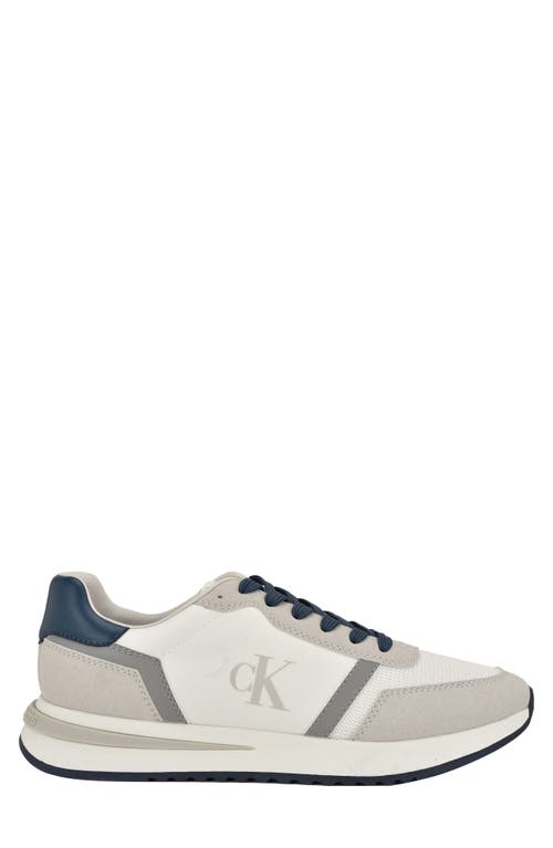 Calvin Klein Men's Men's Picio Monogram Logo Sneaker In Light Grey/white Multi