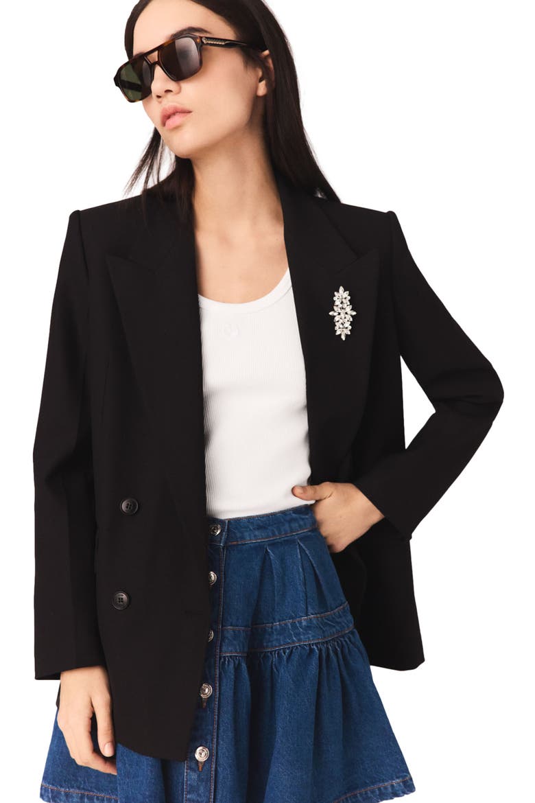 Double-breasted jacket, Alternate, color, Black