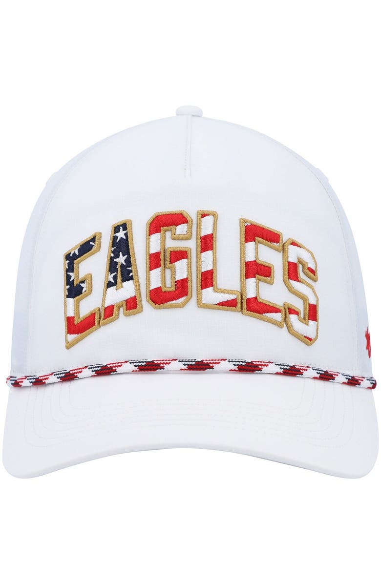 '47 Men's '47 White Philadelphia Eagles Hitch Stars and Stripes Trucker Adjustable Hat, Alternate, color,