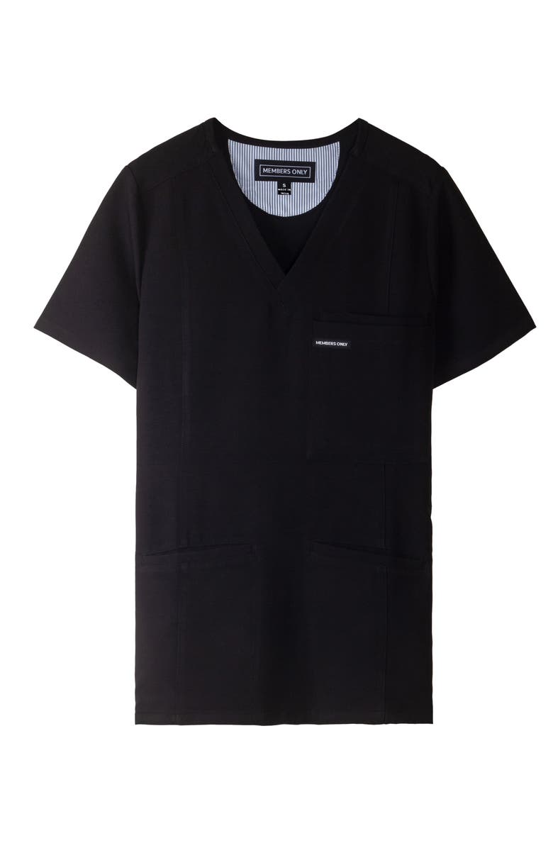 Members Only Siena 5-Pocket V-Neck Scrub Top, Alternate, color, Black