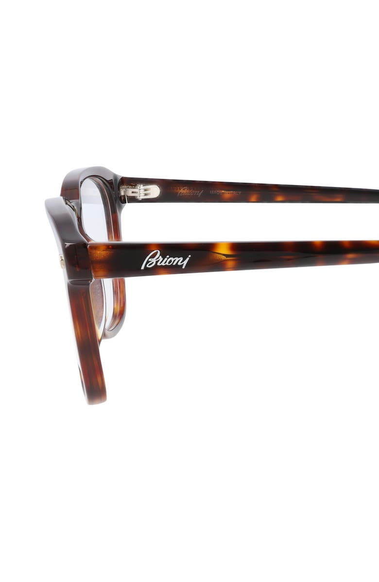 Brioni Fashion 51mm Square Optical Glasses, Alternate, color, Havana Havana Transparent