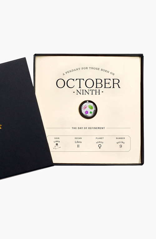 Birthdate Co. The October Birthdate Silver Pendant In October 9th - Silver