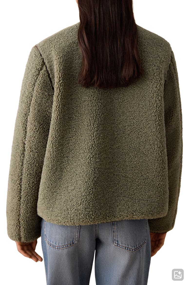 Textured Fleece Jacket, Alternate, color, GREEN